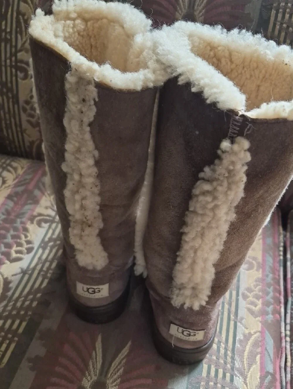 Vintage UGG Chestnut Shearling-Lined Tall Winter Boots